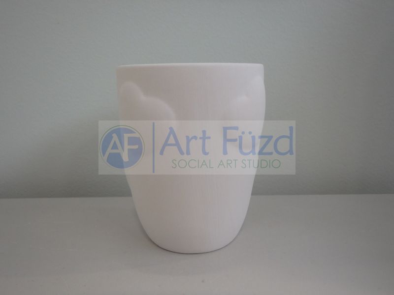 three small 8 oz ceramic coffee mugs