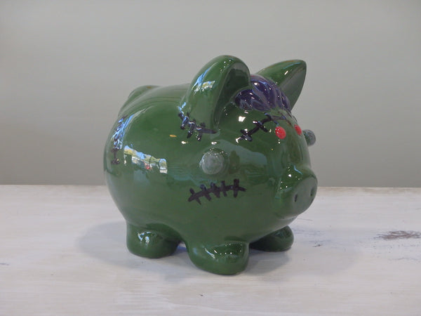 Frankenpig Piggy Bank, includes Stopper ~ 5.5 x 4.75 x 4.75