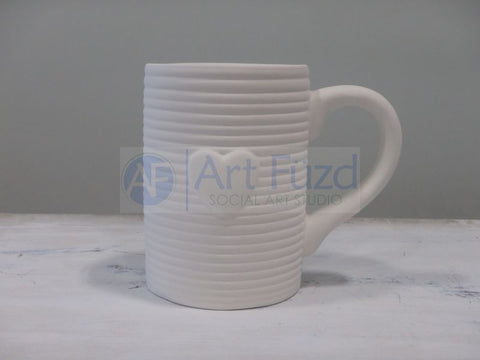 Ribbed Heart Mug (16 oz.) ~ 3.25 x 4.5