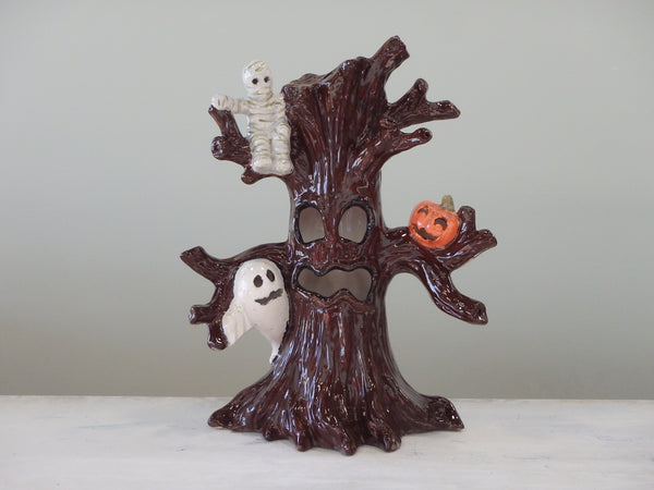 Haunted Halloween Tree LIght Up Figurine, includes Light Kit ~ 10 x 13