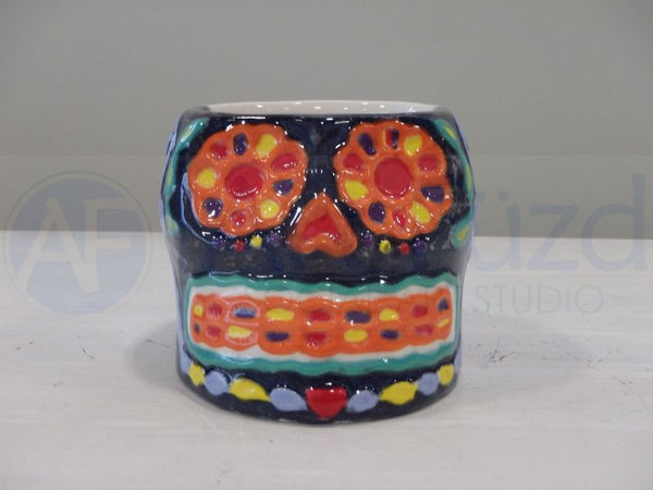 Day Of The Dead Sugar Skull Planter ~ 3.5 in. dia. x 3 in. high