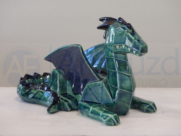 Faceted Dragon Figurine ~ 10.5 x 6 x 6.25